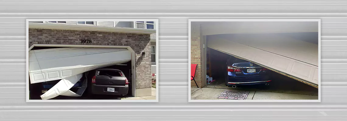 Repair Commercial Garage Door Got Hit By A Car in Peoria, Illinois